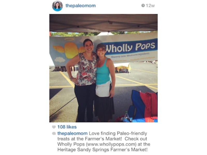 Carolina Baffigo at her Wholly Pops booth at a farmers market