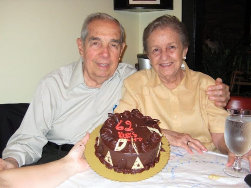 Carolina's grandparents celebrating their 62nd wedding anniversary