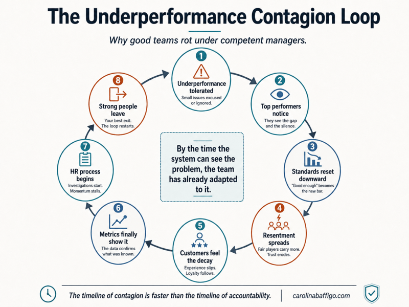 The Underperformance Contagion: Why Good Teams Rot Around Strong Managers